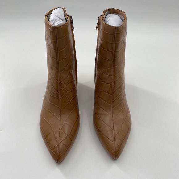 Dolce Vita Women’s Bel Booties Cafe Croc Croco Print Leather Tan sz 9.5 - Picture 3 of 8